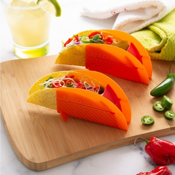 The Taco Tamer 8 Pack EZ Taco Lettuce Wrap Slider Server Holder Stand Orange - Picture 6 of 9
